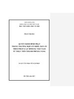 Quyết định hình phạt trong trường hợp có nhiều bản án theo pháp luật hình sự việt nam từ thực tiễn thành phố đà nẵng 