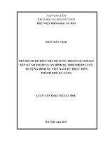Trả hồ sơ để điều tra bổ sung trong giai đoạn xét xử sơ thẩm vụ án hình sự theo pháp luật tố tụng hình sự việt nam từ thực tiễn thành phố đà nẵng