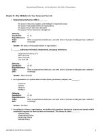 Organizational behaviour an introduction to your life in organizations first canadian edition 1st edition andre test bank 