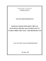 Đánh giá thành tích nhân viên tại ngân hàng TMCP đầu tư và phát triển Việt Nam - chi nhánh Hải Vân
