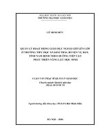 Quản lý hoạt động giáo dục ngoài giờ lên lớp ở trường tiểu học xã kim thái, huyện vụ bản, tỉnh nam định theo hướng tiếp cận phát triển năng lực học sinh (tt) 
