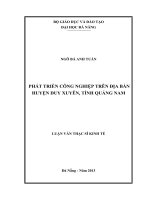 Phát triển công nghiệp trên địa bàn huyện Duy Xuyên, tỉnh Quảng Nam