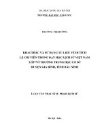 Khai thác và sử dụng tư liệu về di tích lệ chi viên trong dạy học lịch sử việt nam lớp 7 ở trường trung học cơ sở huyện gia bình, tỉnh bắc ninh (tt) 