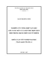 Nghiên cứu tổng hợp vật liệu gốc PANi mùn cưa hấp thu hợp chất DDD trong dịch chiết đất ô nhiễm (2017)