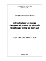 Pháp luật về cho vay mua nhà ở xã hội đối với người có thu nhập thấp tại ngân hàng thương mại ở việt nam (tt) 