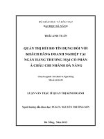 Quản trị rủi ro tín dụng đối với khách hàng doanh nghiệp tại ngân hàng TMCP Á Châu chi nhánh Đà Nẵng