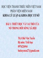 Triết học và vai trò của nó trong đời sống xã hội