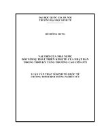 Vai trò của Nhà nước đối với sự phát triển kinh tế của Nhật Bản trong thời kỳ tăng trưởng cao 19551973