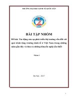 Tác động của sự phát triển thị trường vốn đối với quá trình tăng trưởng kinh tế ở việt nam trong những năm gần đây và đưa ra những khuyến nghị cần thiết 