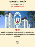 Thuyết trình tìm hiều kinh nghiệm điều hành chính sách tiền tệ có hiệu quả của ngân hàng trung ương một số quốc gia trên thế giới và rút ra bài học kinh nghiệm cho việt nam 