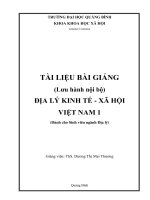 Bài giảng địa lí kinh tế   xã hội việt nam 2 