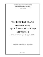 Bài giảng địa lí kinh tế   xã hội việt nam 1 