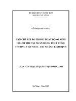 Hạn chế rủi ro trong hoạt động kinh doanh thẻ tại ngân hàng TMCP công thương Việt Nam, CN Bình Định.