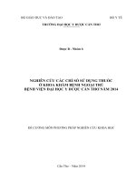 nghiên cứu các chỉ số sử dụng thuốc ở khoa khám bệnh ngoại trú bệnh viện đại học y dược cần thơ năm 2014 