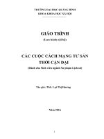 Bài giảng các cuộc cách mạng tư sản thời cận đại 
