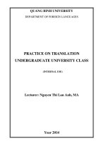 Bài giảng thực hành dịch (dành cho các lớp đại học liên thông) 