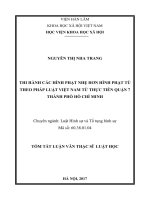 Thi hành các hình phạt nhẹ hơn hình phạt tù theo pháp luật Việt Nam từ thực tiễn Quận 7 thành phố Hồ Chí Minh (tt)