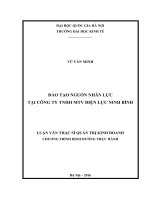 Đào tạo nguồn nhân lực tại Công ty TNHH MTV Điện lực Ninh Bình