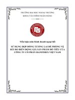 sử dụng hợp đồng tương lai để phòng vệ rủi ro biến động giá sản phẩm hồ tiêu của công ty cổ phần hanfimex việt nam 