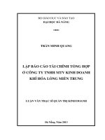 Lập báo cáo tài chính tổng hợp ở công ty TNHH MTV kinh doanh khí hoá lỏng Miền Trung .