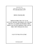 Kiểm sát điều tra các vụ án cố ý gây thương tích hoặc gây tổn hại cho sức khỏe của người khác theo pháp luật tố tụng hình sự Việt Nam từ thực tiễn tỉnh Quảng Ngãi