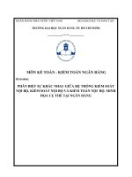 Phân biệt sự khác nhau giữa hệ thống kiểm soát nội bộ, kiểm soát nội bộ và kiểm toán nội bộ  minh họa cụ thể tại ngân hàng 