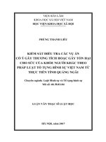 Kiểm sát điều tra các vụ án cố ý gây thương tích hoặc gây tổn hại cho sức khỏe của người khác theo pháp luật tố tụng hình sự việt nam từ thực tiễn tỉnh quảng ngãi (tt) 