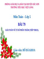 Giải toán về tỉ số phần trăm (tiếp theo)