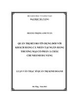 Quản trị rủi ro tín dụng đối với khách hàng cá nhân tại ngân hàng Á Châu, chi nhánh Đà Nẵng.