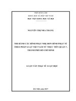 Thi hành các hình phạt nhẹ hơn hình phạt tù theo pháp luật Việt Nam từ thực tiễn Quận 7 thành phố Hồ Chí Minh (LV thạc sĩ)
