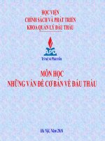 bài giảng những vấn đề cơ bản về đấu thầu 