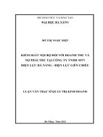 Kiểm soát nội bộ đối với doanh thu và nợ phải thu tại công ty TNHH MTV điện lực Đà Nẵng - Điện lực Liên Chiểu.