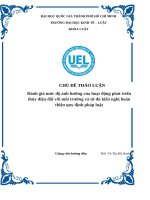 Đánh giá mức độ ảnh hưởng của hoạt động phát triển thủy điện đối với môi trường