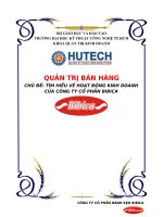 tìm hiểu về hoạt động kinh doanh của công ty cổ phần bibica 