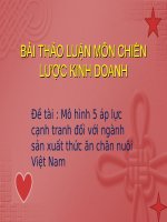 Mô hình 5 áp lực cạnh tranh đối với ngành sản xuất thức ăn chăn nuôi việt nam 