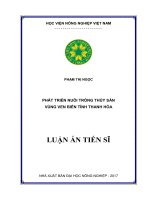 Phát triển nuôi trồng thủy sản vùng ven biển tỉnh Thanh Hóa (Luận án tiến sĩ)
