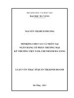 Mở rộng cho vay cá nhân tại NH CPTM kỹ thương Việt Nam, CN Đà Nẵng.