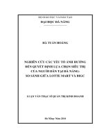 Nghiên cứu các yếu tố ảnh hưởng đến quyết định lựa chọn siêu thị của người dân tại Đà Nẵng So sánh giữa LOTTE MART và BIG C
