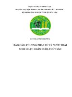 phương pháp xử lý nước thải sinh hoạt, chăn nuôi, thủy sản 