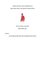 giá trị dinh dưỡng đối với người bệnh tiểu đường 