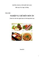 giáo trình nghiệp vụ chế biến món ăn 