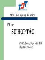 GIẢI PHÁP DUY TRÌ sự hợp tác 