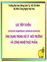lọc tiếp tuyến  (filtration tangentielle crossflow filtration) ứng dụng trong xử lý môi trường và công nghệ thực phẩm (chương 1-3)