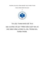 đại cương về quy trình sản xuất nh3 và xác định hàm lượng fe, nh3 trong nh3 thành phẩm 