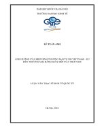 Ảnh hưởng của hiệp định thương mại tự do Việt Nam – EU đến thương mại hàng giày dép của Việt Nam