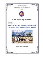 nâng cao hiệu quả xuất khẩu của việt nam trong quá trình hội nhập kinh tế quốc tế 