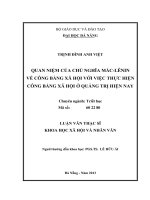 Quan niệm của chủ nghĩa Mác- Lênin về công bằng xã hội với việc thực hiện công bằng xã hội ở Quảng Trị hiện nay