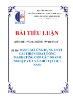 đánh giá ứng dụng cntt cải thiện hoạt động marketing cho các doanh nghiệp vừa và nhỏ tại việt nam 