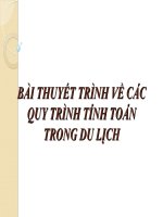 bài thuyết trình về các quy trình tính toàn trong du lịch 