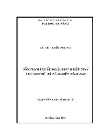 Đẩy mạnh xuất khẩu hàng dệt may Thành phố Đà nẵng